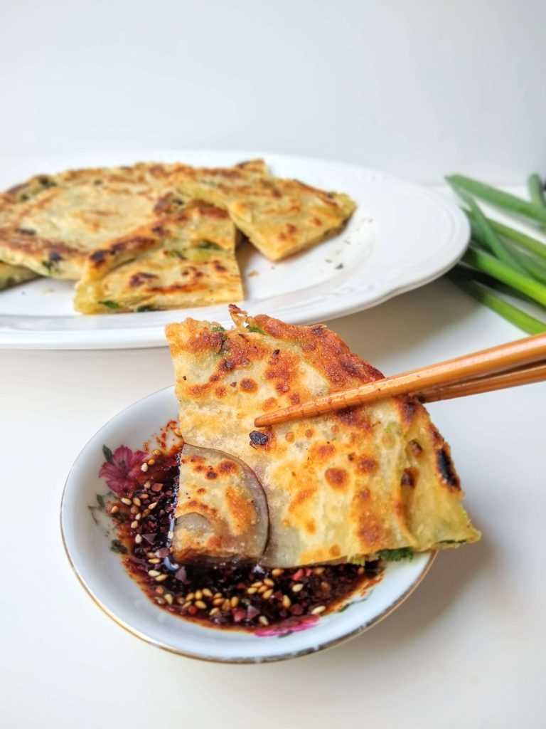Chinese scallion pancakes Dipped in Sauce