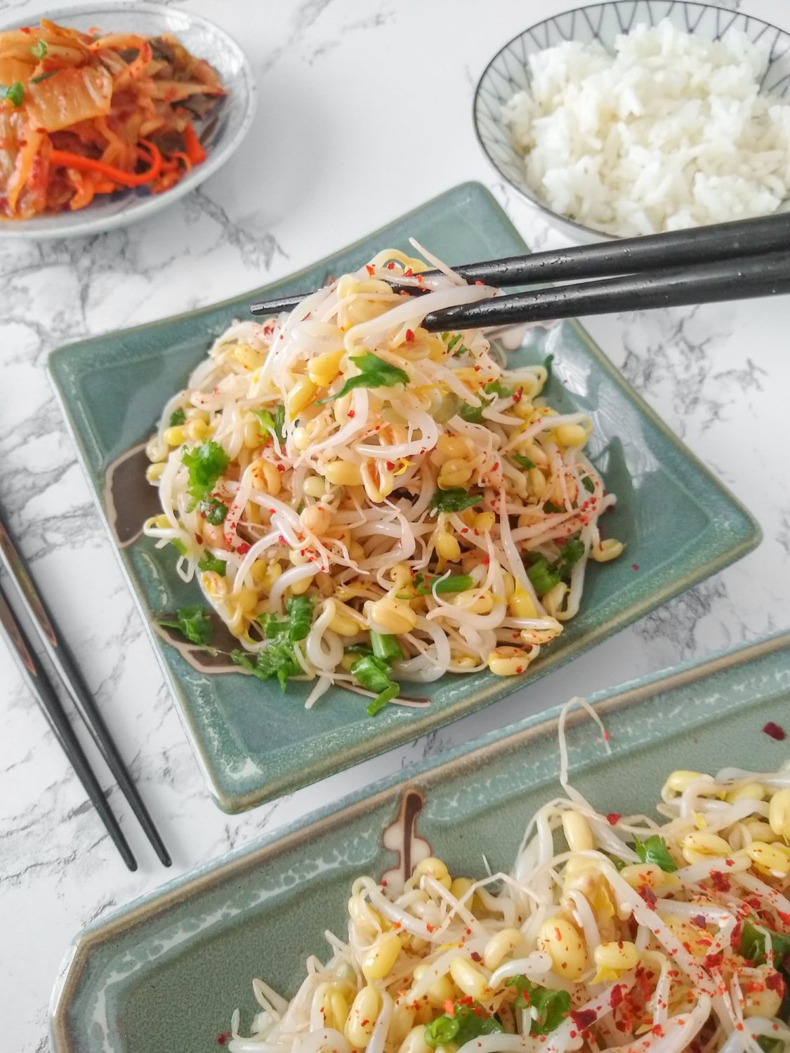 Korean Bean Sprout Salad w Chopsticks