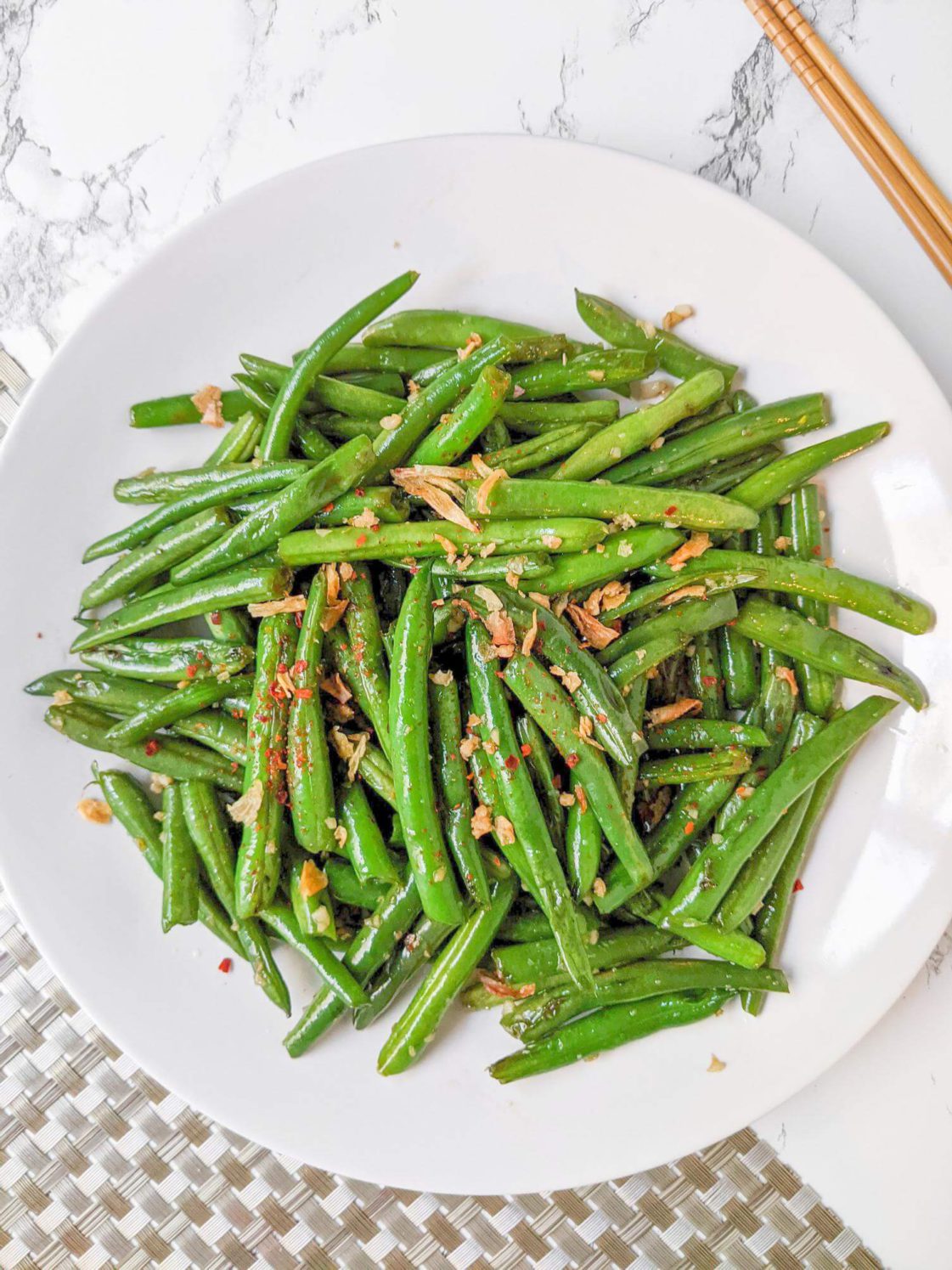 Easy Chinese style Green Beans with Shallots and Garlic