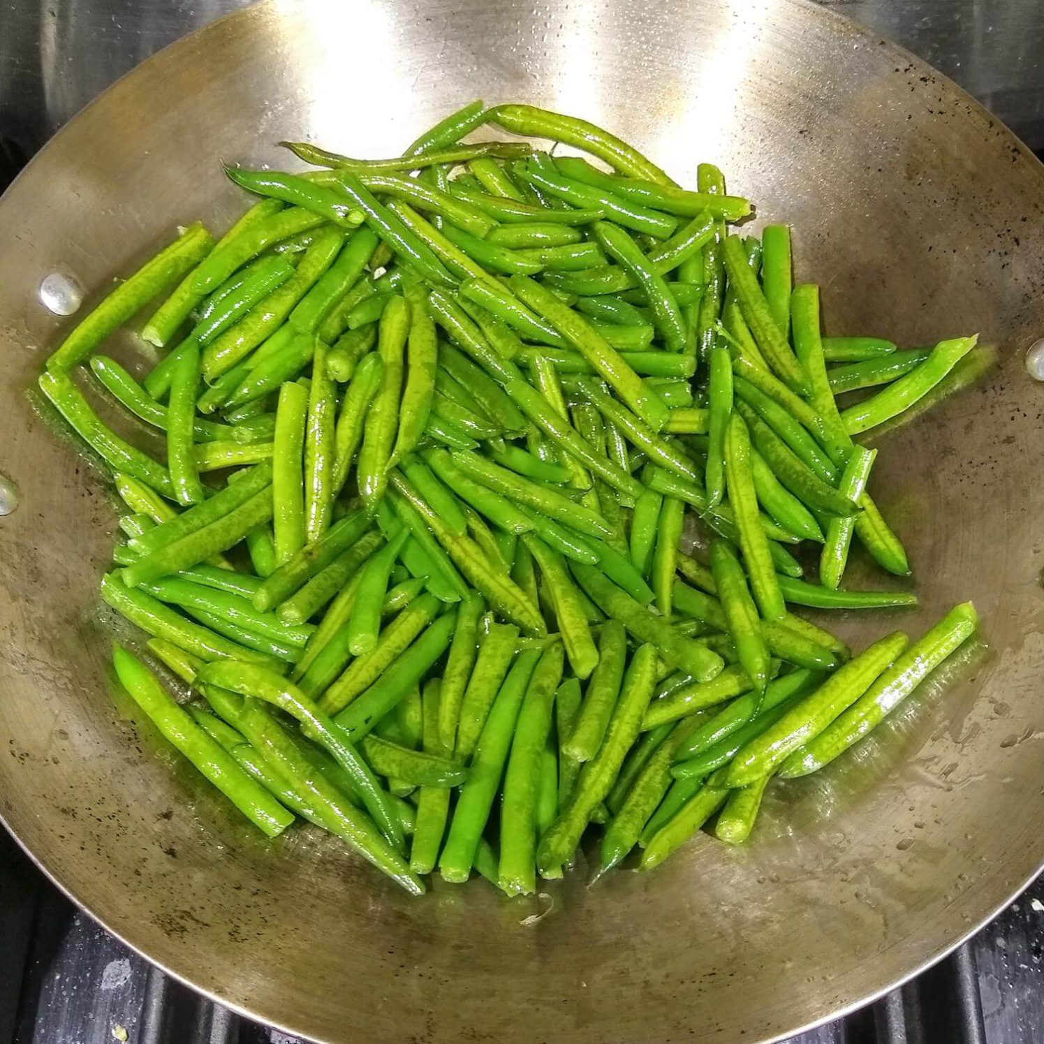 Frying the Green Beans
