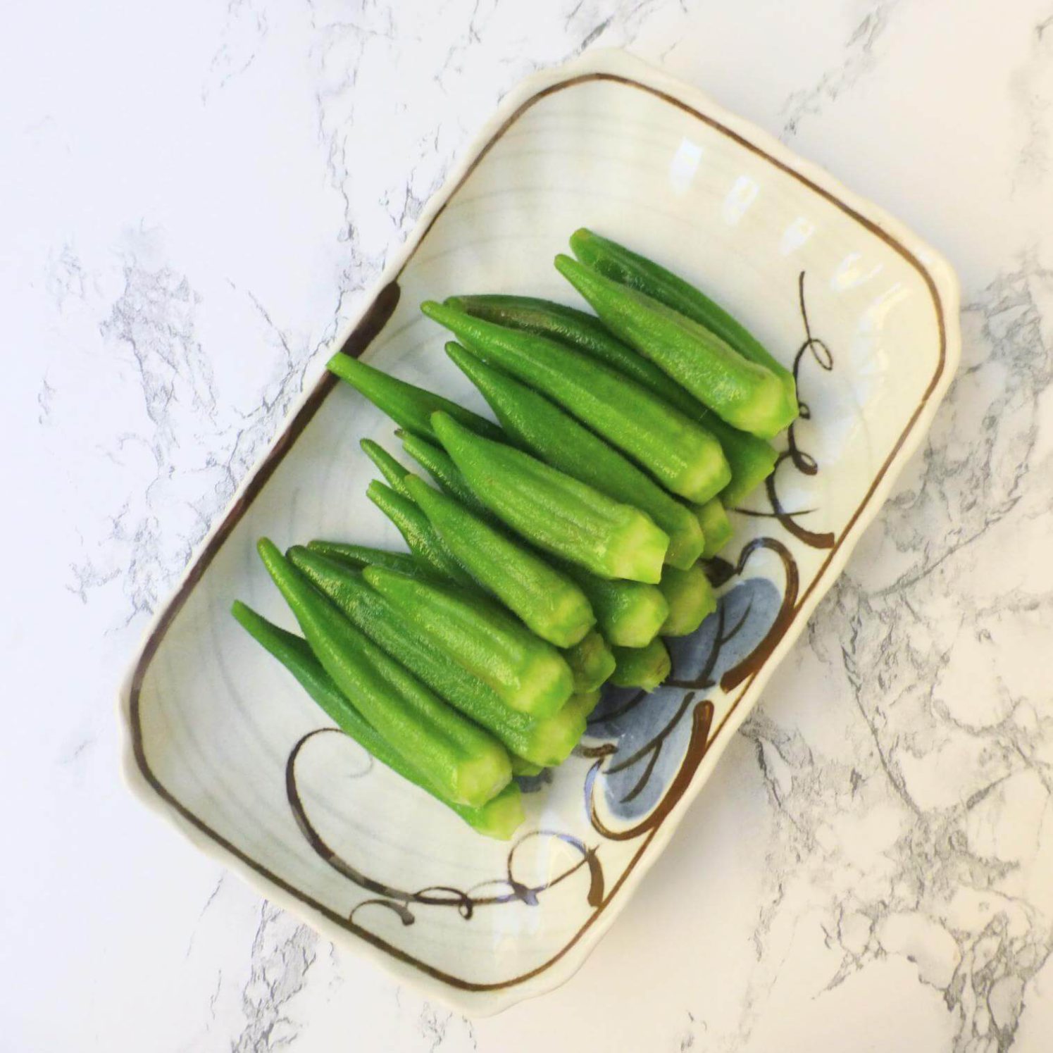 Okra Arranged On Plate