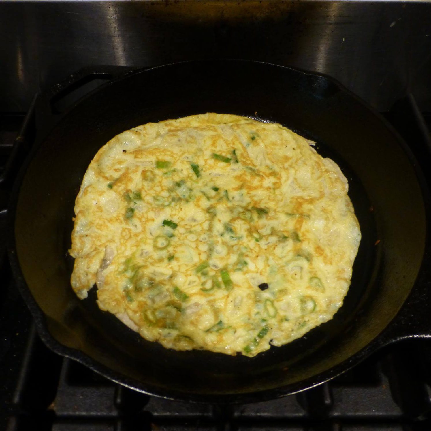 Tortilla and Egg After Flipping