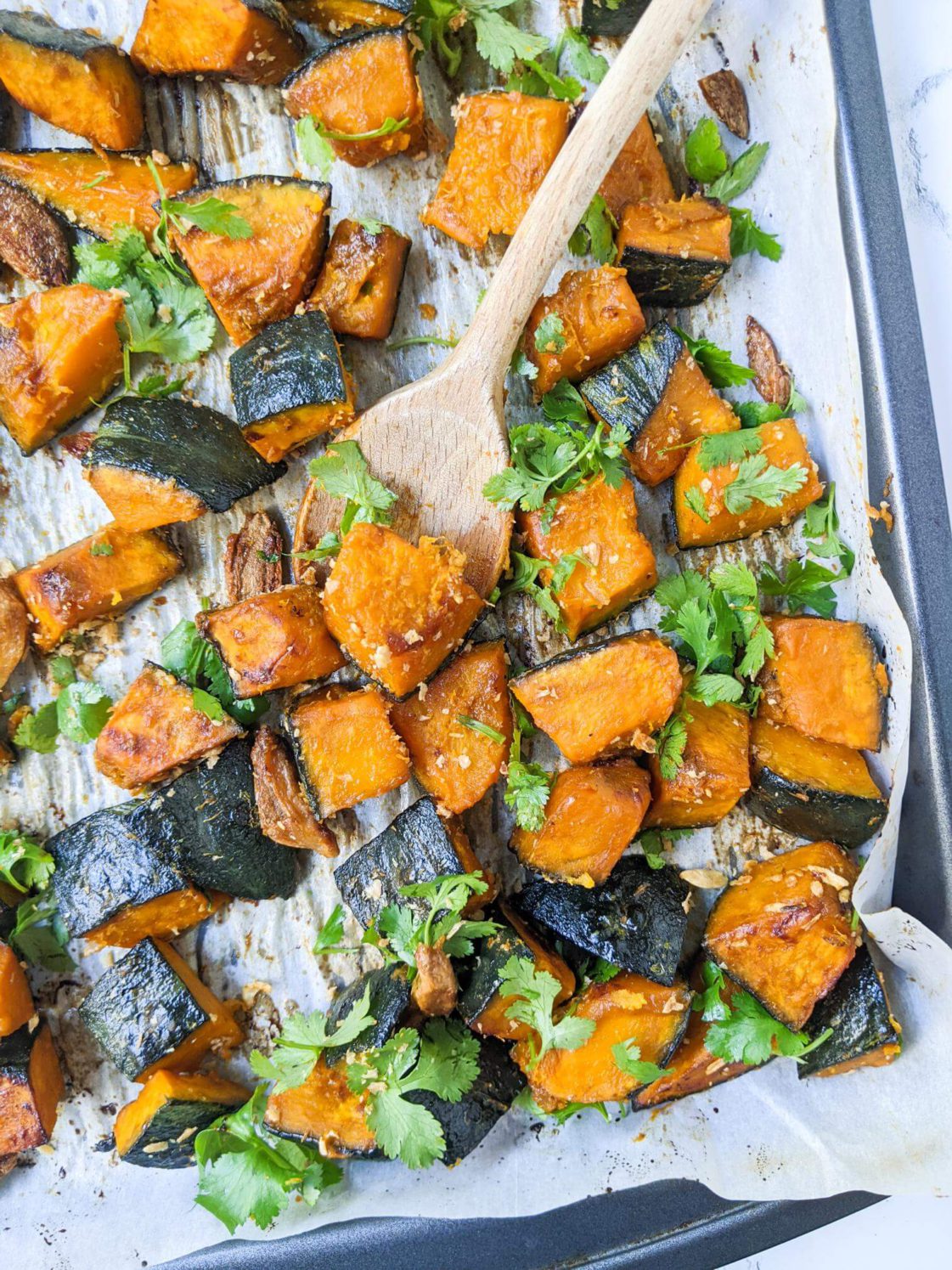 Roasted Kabocha Squash Cubes, Baked Kabocha Squash