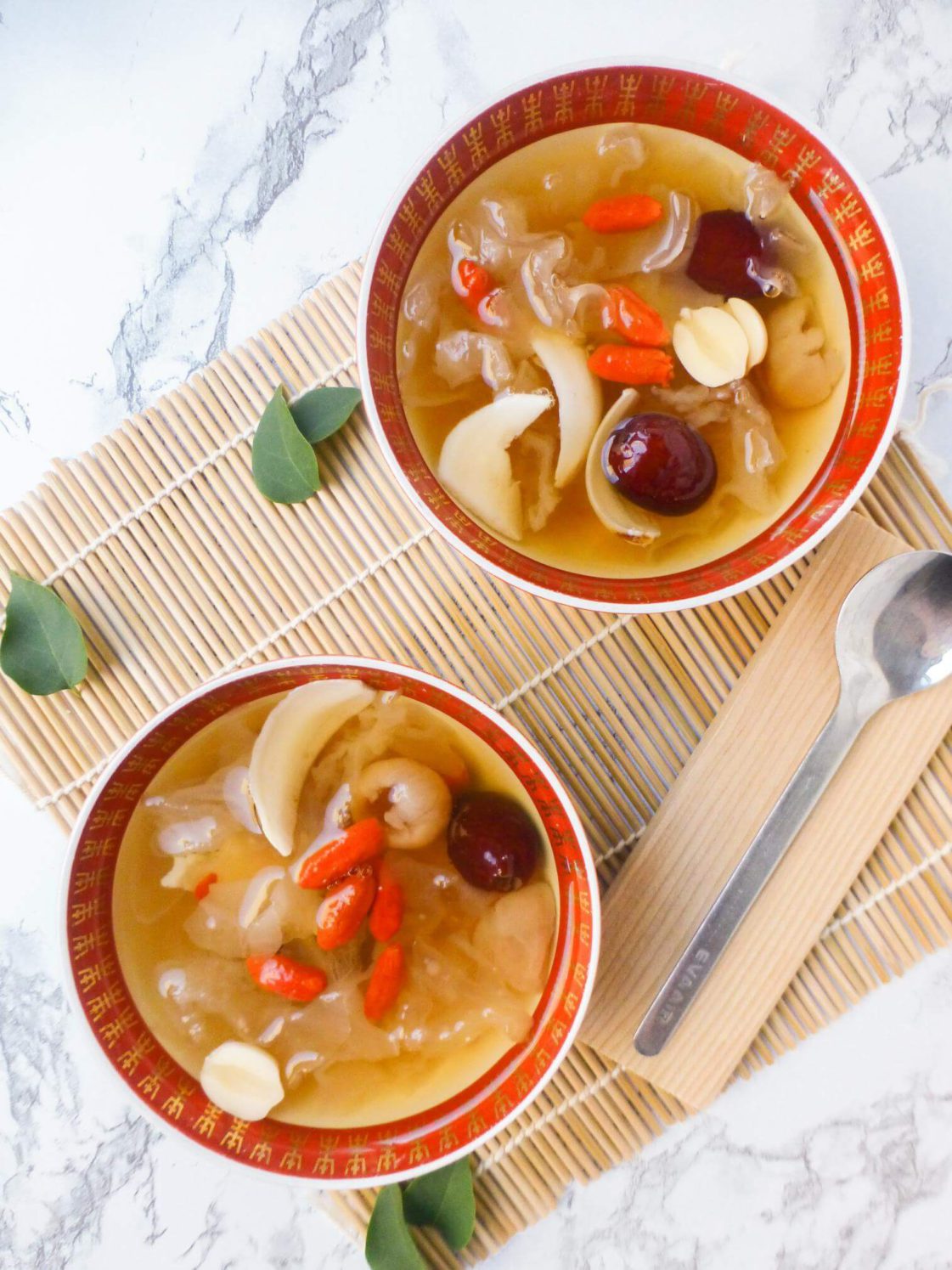 Chinese Snow Fungus Soup Recipe Overhead
