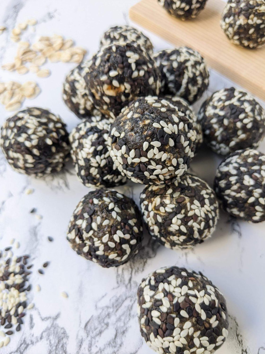 Tahini and Black Sesame Bliss Balls No Bite