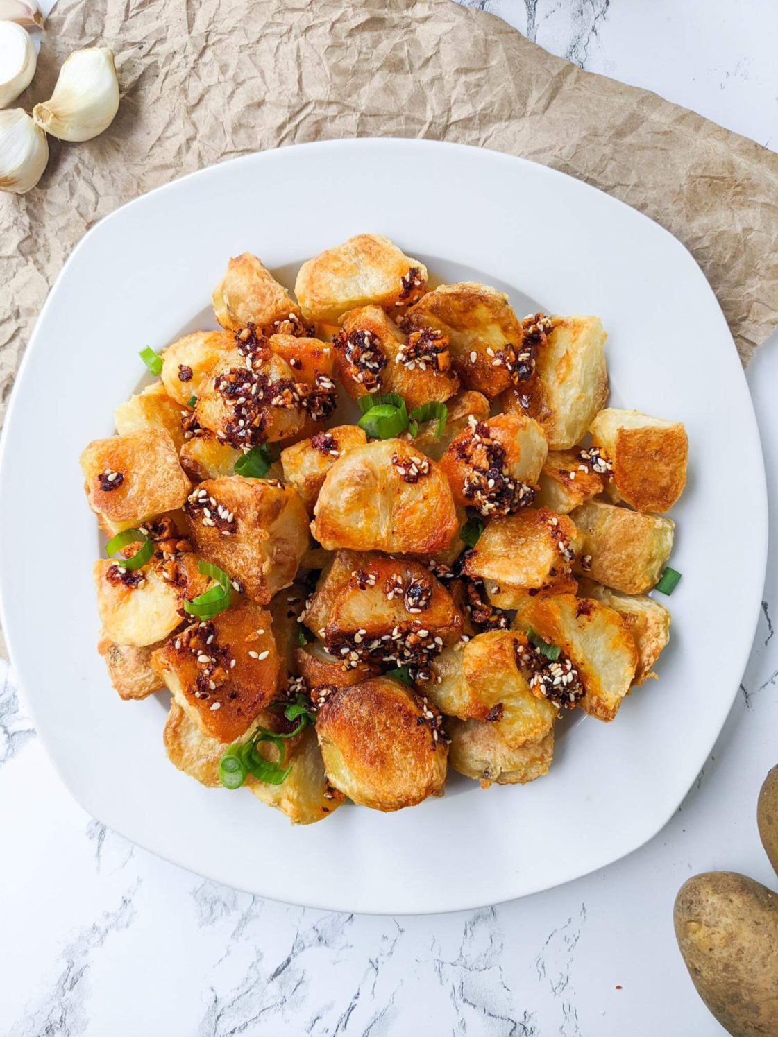 Garlic Chili Oil Potatoes (Roasted, Sichuan Style)