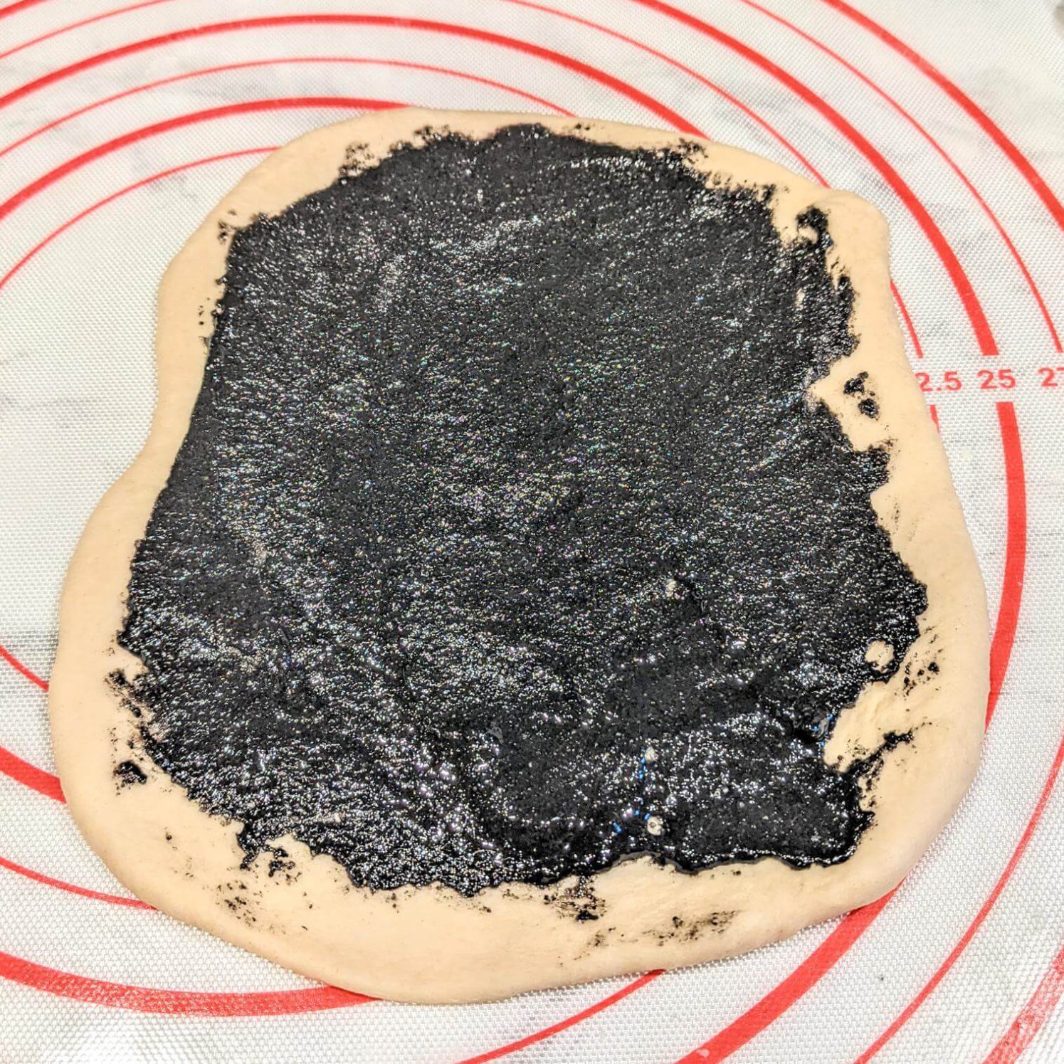Black Sesame Paste Spread on Bread