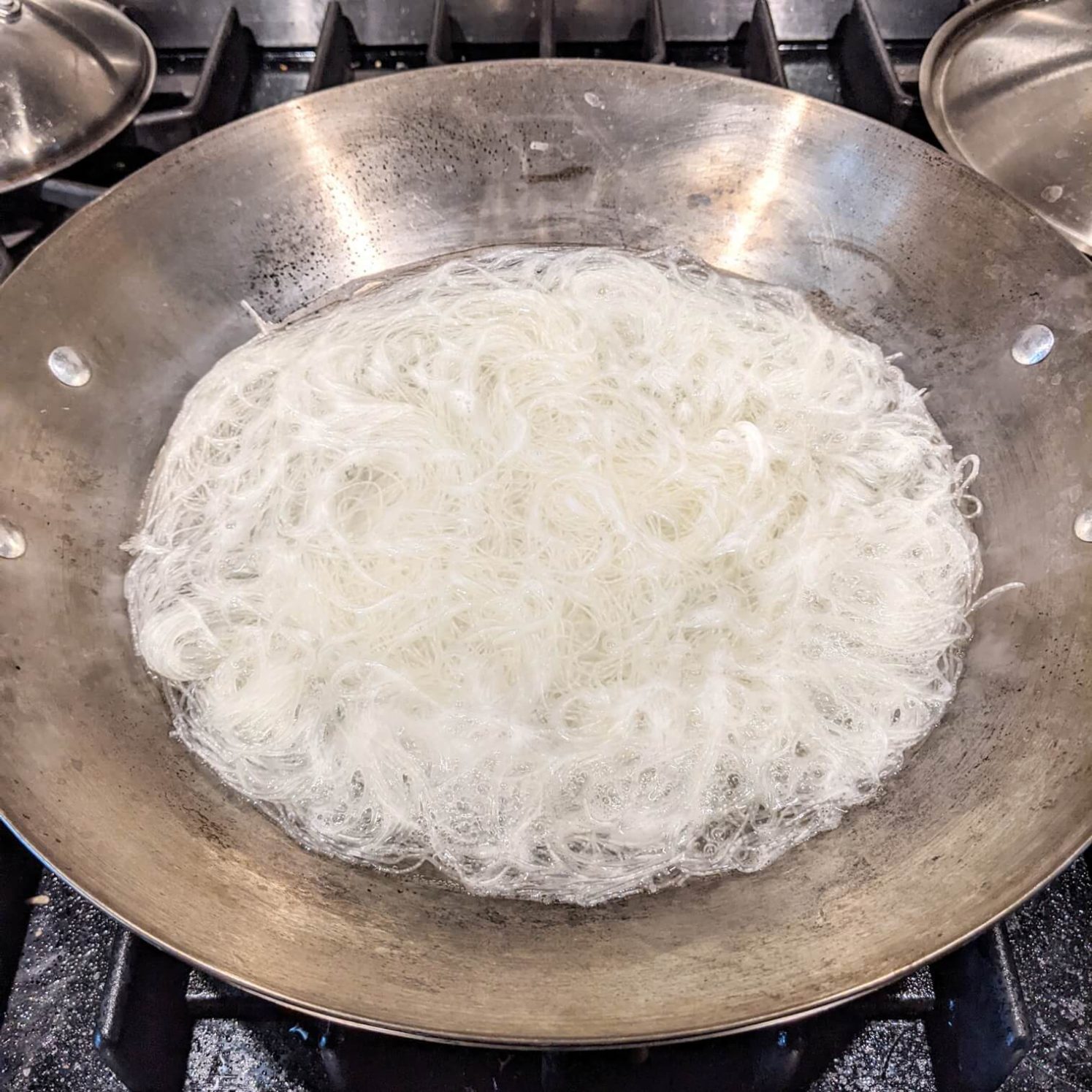 Boiling the Rice Vermicelli Noodles
