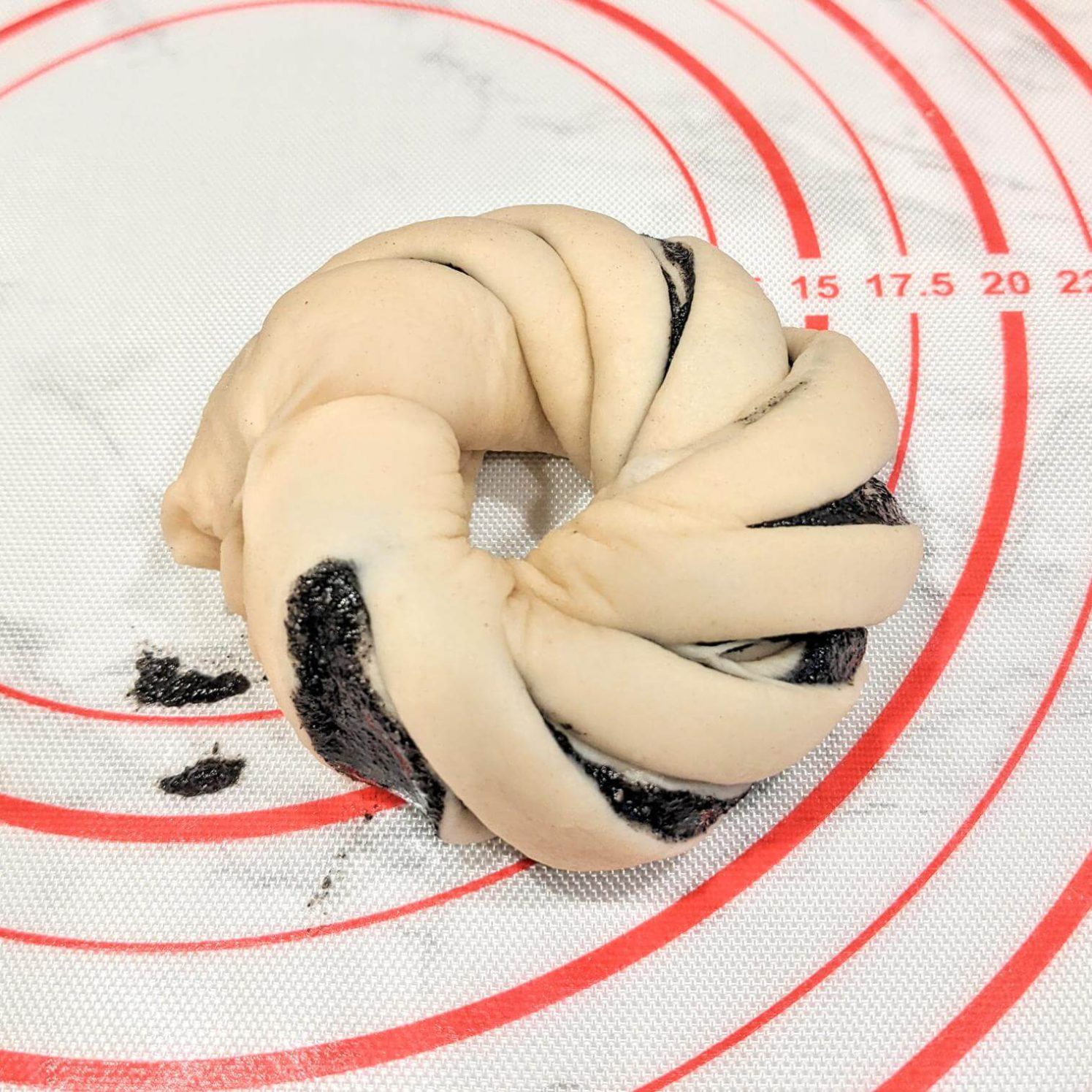 Final Shaped Black Sesame Milk Bread Bun