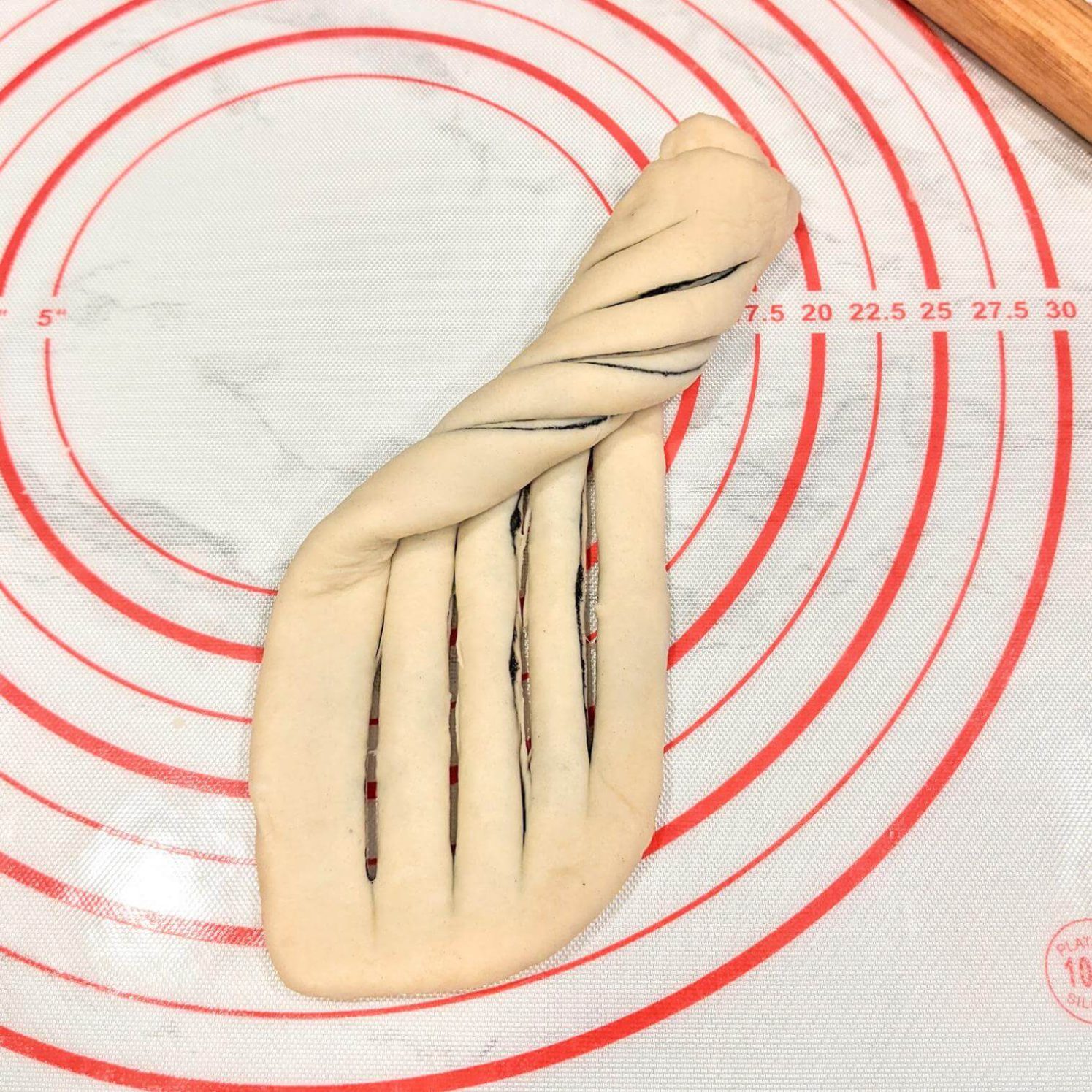 Swirling the Black Sesame Milk Bread Bun