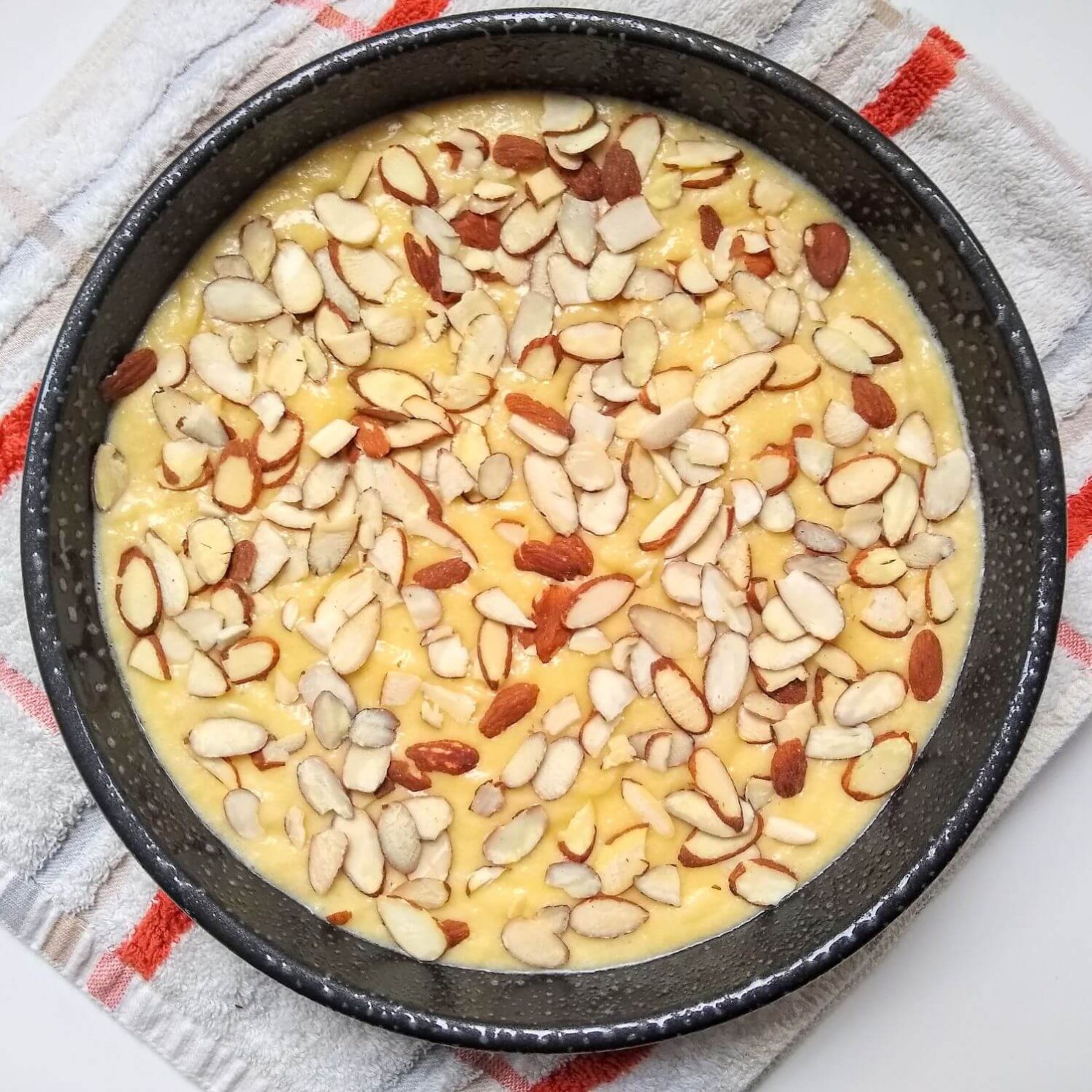 Italian Almond Cake Added Almond Slices