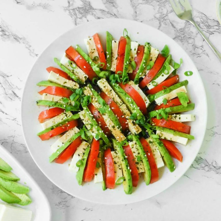 Cold Tofu Salad with Tomato and Avocado