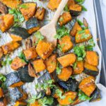 Roasted Kabocha Squash Cubes, Baked Kabocha Squash Square