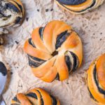 Black Sesame Milk Bread Buns Square