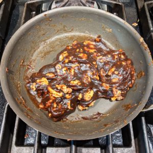 Jujube mixture in pan - walnuts added part 4