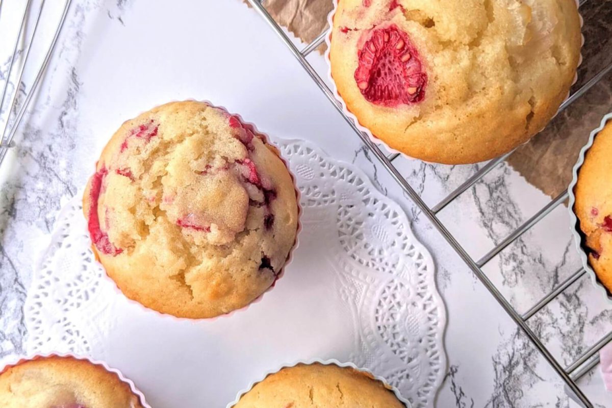 Raspberry Lychee Muffins, Easy Raspberry Muffins Recipe Square