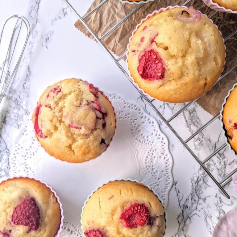 Raspberry Lychee Muffins (One-Bowl)